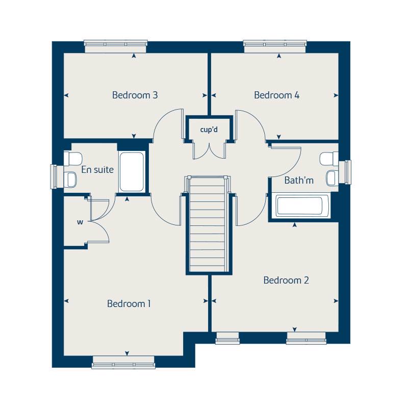 First floor floorplan of The Aspen at Orchard Grove